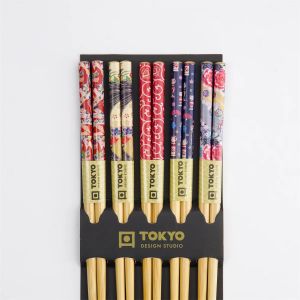 Set of wooden chopsticks, 5 colors Tokyo Design Studio