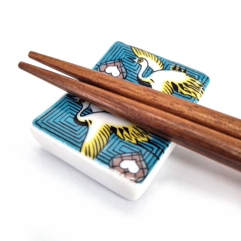 Japanese ceramic chopstick rest - Japanese crane - TSURU