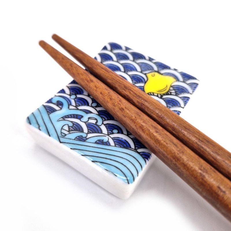 Ceramic Japanese chopstick rest - SEIGAIHA