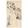 Japanese style curtain noren, 3 panels, thank you, Seseragi natural, 85 x 150 cm