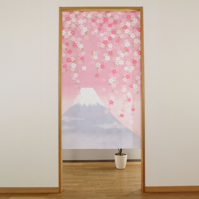 Tenda Noren giapponese, rosa, 85 x 150 cm, Sakura e Fuji Chiyonofuji