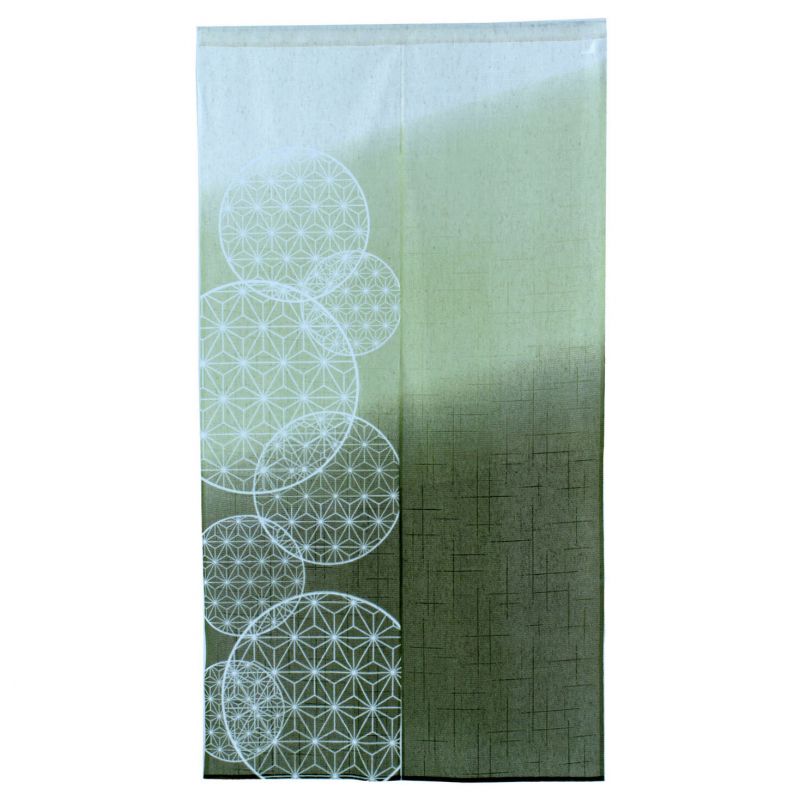 Cortina japonesa noren verde, poliéster, 85 x 150 cm, SASHIKO ASANOHA