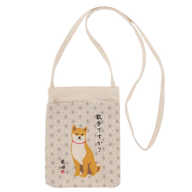 Bolso tote pequeño perro Shiba 100% algodón - ASANOHA 1