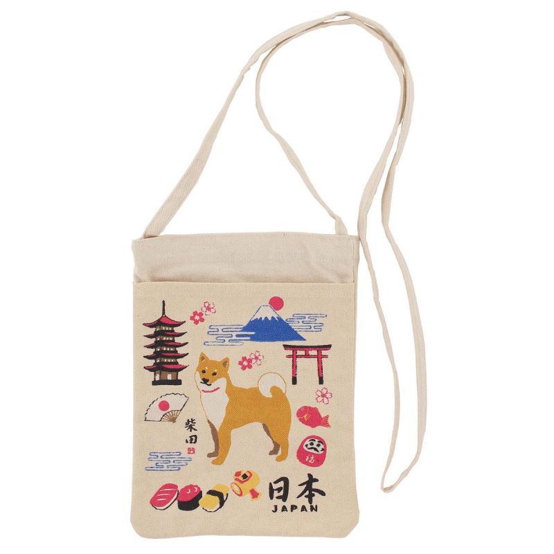 Borsa tote piccola 100% cotone Daruma, Tori, Monte Fuji, cane Shiba - GIAPPONE