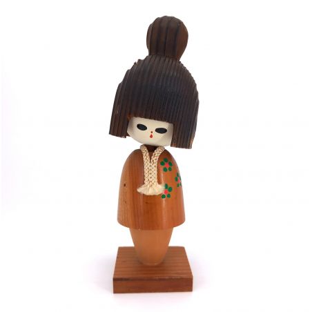 Bambola giapponese in legno, KOKESHI VINTAGE, 21cm