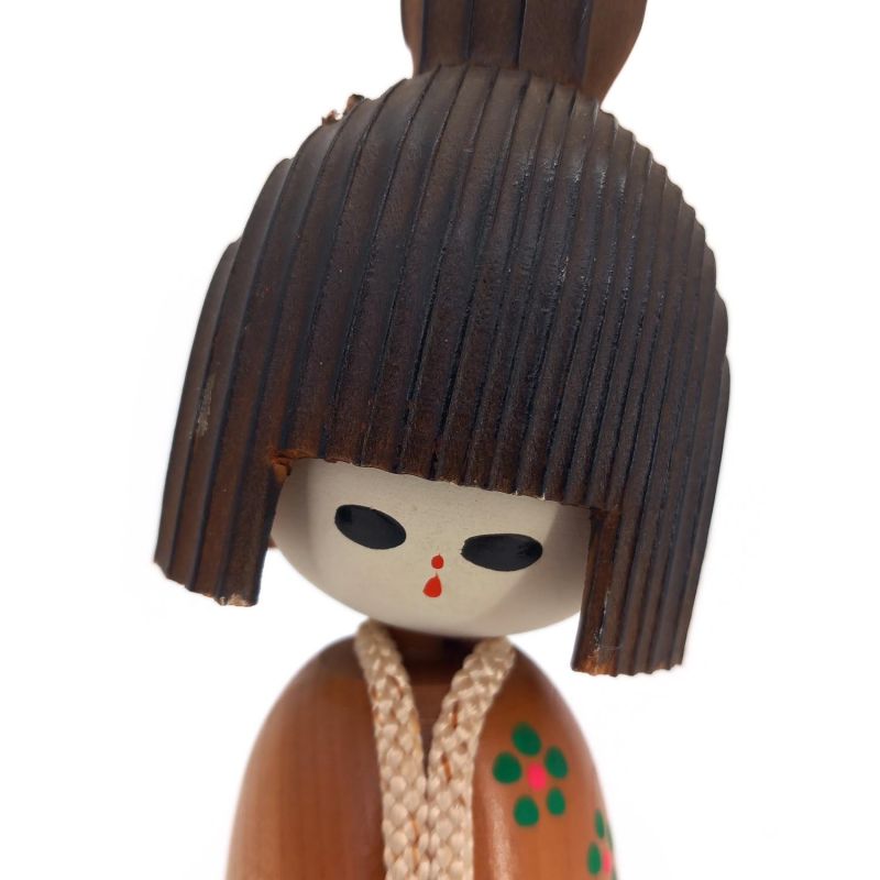 Japanese wooden doll, KOKESHI VINTAGE, 21cm