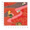 large sheet of Japanese paper, YUZEN WASHI, red, Flower carriage and precious mist