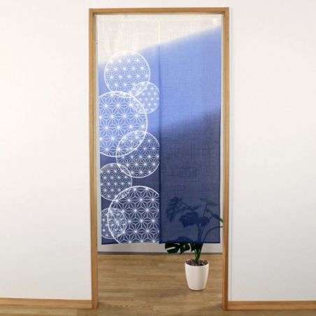 Tenda noren giapponese blu, poliestere, 85 x 150 cm, SASHIKO ASANOHA