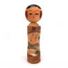 Muñeca japonesa de madera, KOKESHI VINTAGE, 18.5 cm