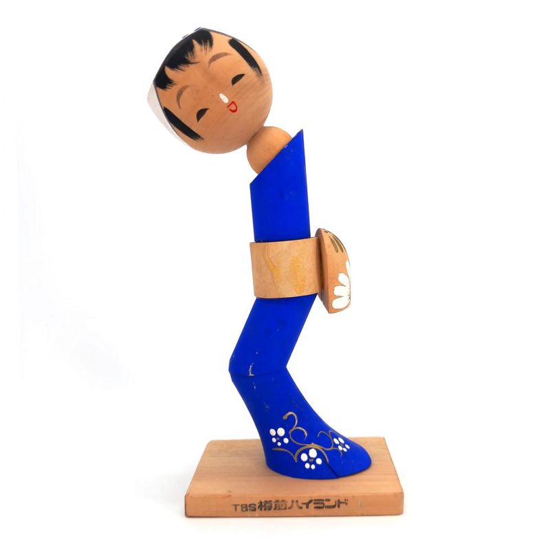 Bambola giapponese in legno, KOKESHI VINTAGE, 23cm