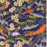 grande feuille papier japonais, YUZEN WASHI, bleu, motif Hanayose