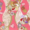 grande feuille papier japonais, YUZEN WASHI, rose, motif Tachiwaku et Hana Zasshi