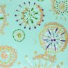 large sheet of Japanese paper, YUZEN WASHI, turquoise, fireworks pattern - HANABI