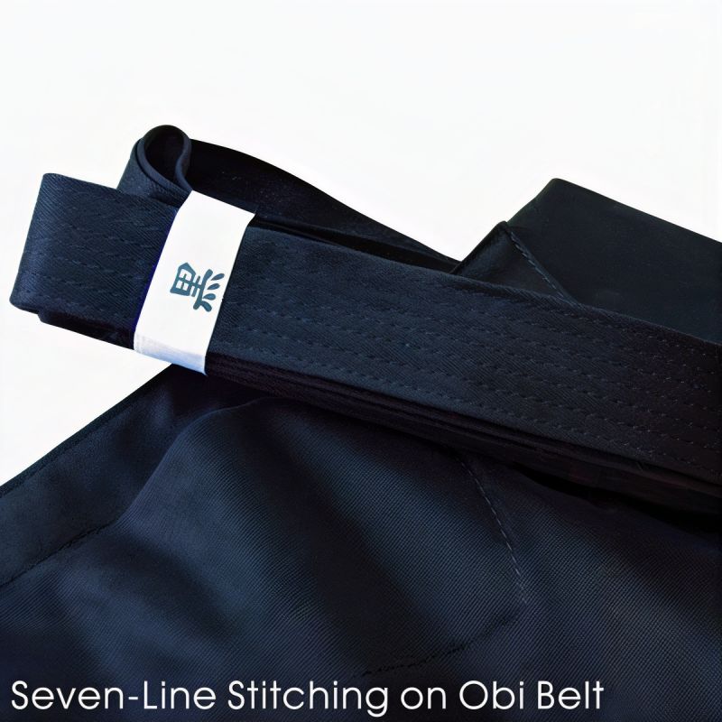 weite Bundfaltenhose, Hakama, Tetron Aikido, schwarz