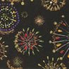 grande feuille papier japonais, YUZEN WASHI, noir, motif feu d'artifice - HANABI