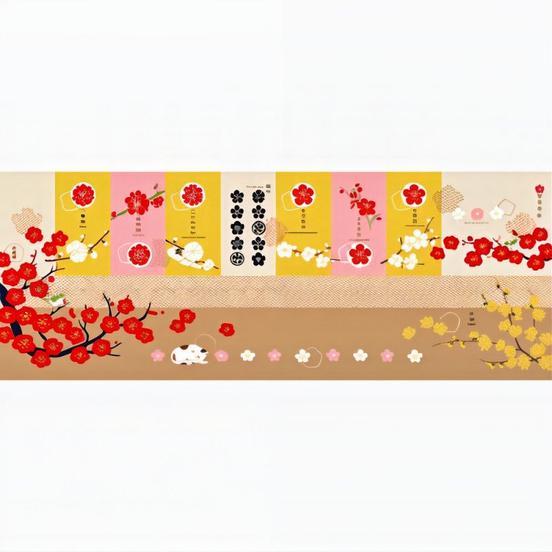 Cotton towel, TENUGUI, Plum blossoms