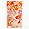 Cotton towel, TENUGUI, Walking cat and autumn leaves