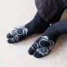 Japanese tabi socks, DARUMA, black, 25-28cm