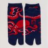 Japanische Tabi-Socken, Octopus, TAKO, blau, 25-28cm