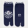 Chaussettes japonaises tabi, grue japonaise, Tsuru, bleu, 25-28cm