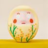 Japanese doll, DARUMA, yellow, mimosa “friendship”, Thank you