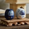 Japanese doll, DARUMA, dark blue, iwaza