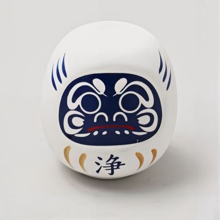 Muñeca japonesa, DARUMA, blanca, iwaza