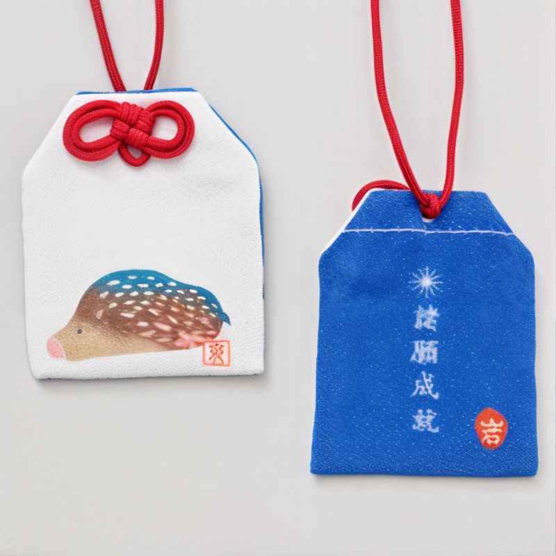 Japanisches Omamori-Amulett – chinesisches Sternzeichen des Ebers