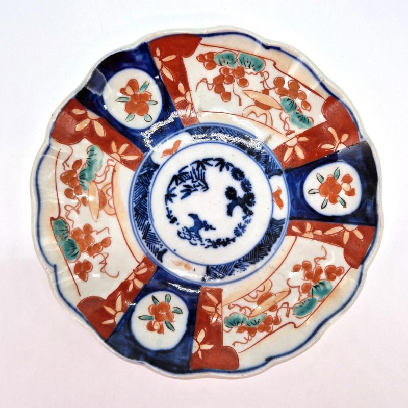 Vintage japanischer runder Teller, Imari 19. Jahrhundert