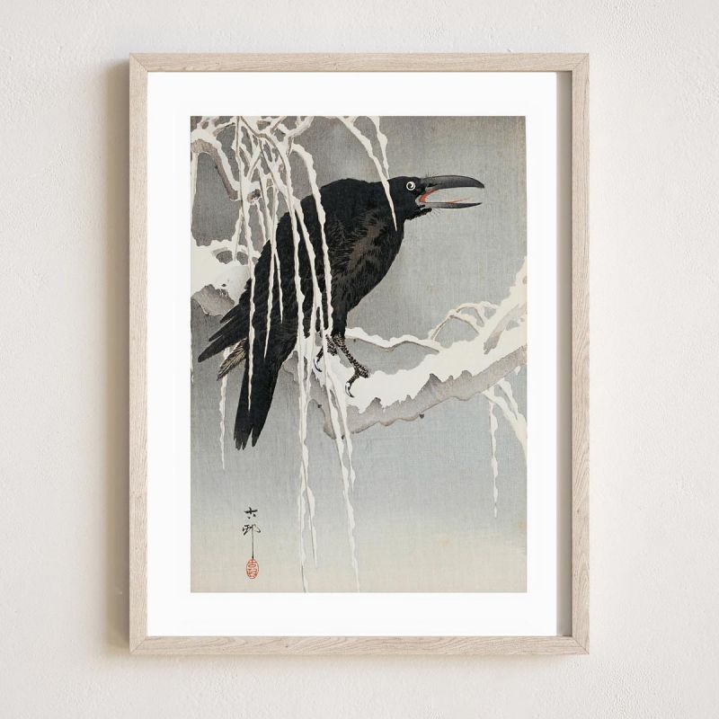 Japanese print, Raven 3, OHARA KOSON