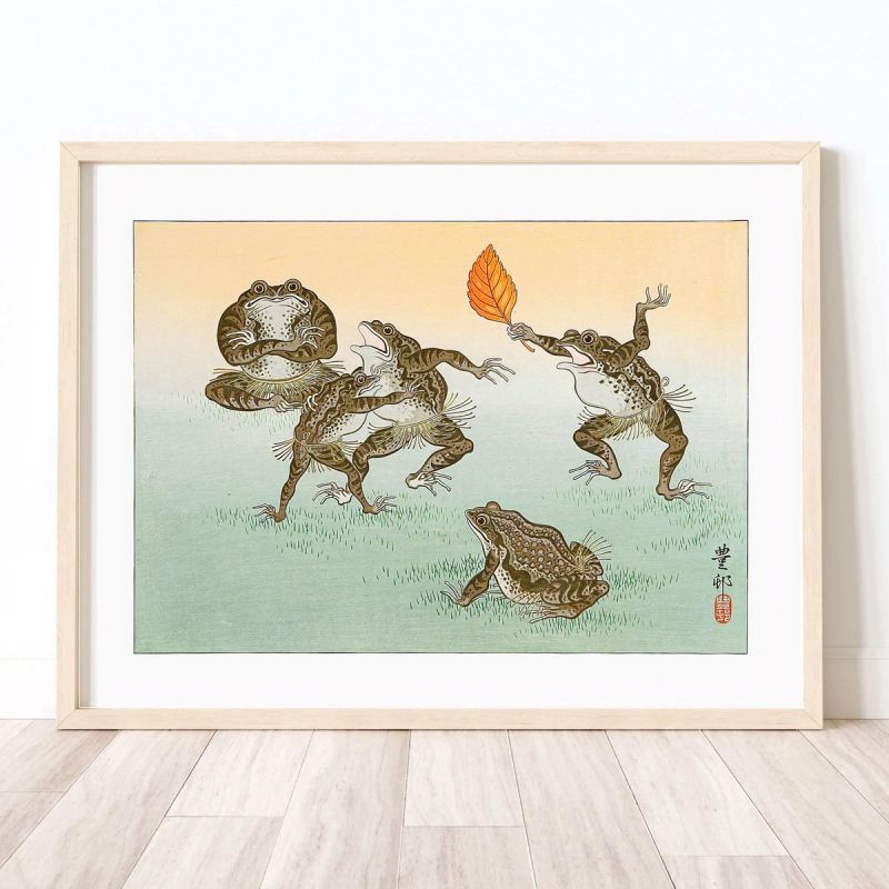 Estampado japonés, Ranas, OHARA KOSON