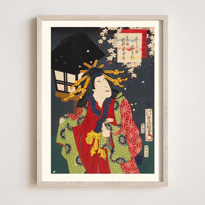 Reproduction d'estampe japonaise, Récits légendaires de chevaliers, Iwai Hanshiro, KUNISADA