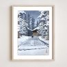 Kawase Hasui Print Reproduction, Konjikido in the Snow, Hiraizumi, Hiraizumi Konjikido Konjiki