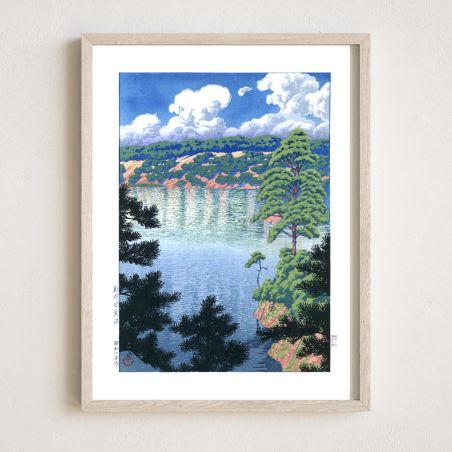 Riproduzione di stampe Kawase Hasui, Palude di Karasu, Akita, Akita Karasunuma