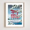 Kawase Hasui Print Reproduktion, Miyajima im Schnee, Yuki no Miyajima