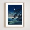 Reproduction d'estampe de Kawase Hasui, Lune de printemps, plage de Ninomiya, Haru no tsuki, Ninomiya kaigan