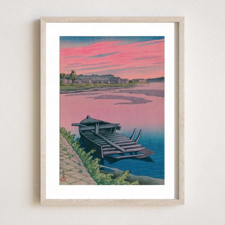 Kawase Hasui Print Reproduction, Tsuchizaki in Akita Prefecture, Tsuchizaki, Akita