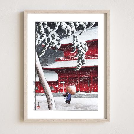 Kawase Hasui print reproduction, Zojoji Temple in Shiba, Shiba Zojoji