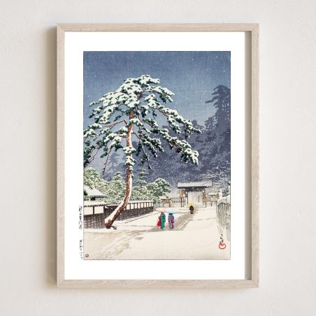 Kawase Hasui Print Reproduction, Honmon Temple, Ikegami, Ikegami Honmonji