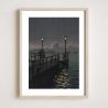 Reproducción de impresión de Kawase Hasui, Night Port en Otaru, Otaru no Hatoba