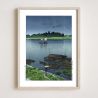 Kawase Hasui print reproduction, Early Summer Rain, Arakawa River, Joshu Hoshi onsen