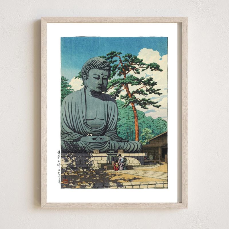 Druckreproduktion von Kawase Hasui, The Great Bouda daibustsu of Kamakura