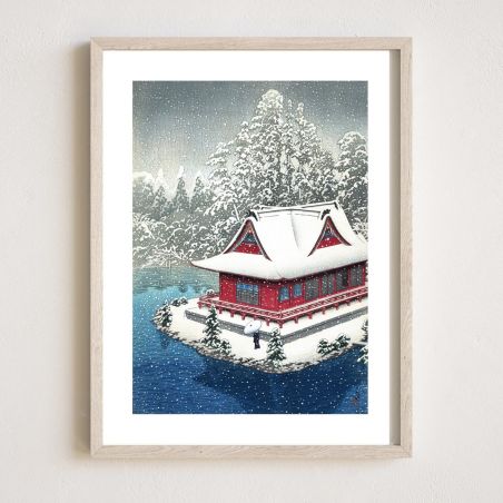 riproduzione a stampa di Kawase Hasui, Inokashira nella neve, Inokashira no yuki