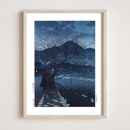 reproduccion impresa de Kawase Hasui, Tarde en Beppu