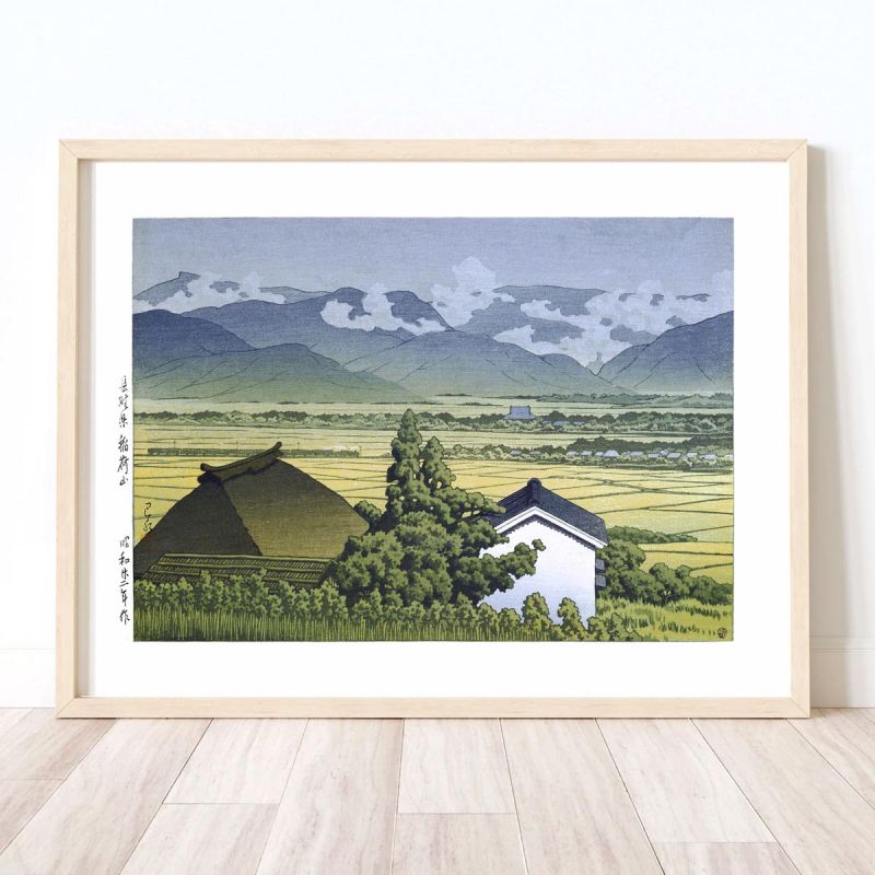 Druck Reproduktion von Kawase Hasui, Berg Inari, Präfektur Nagano, Nagano ken Inariyama