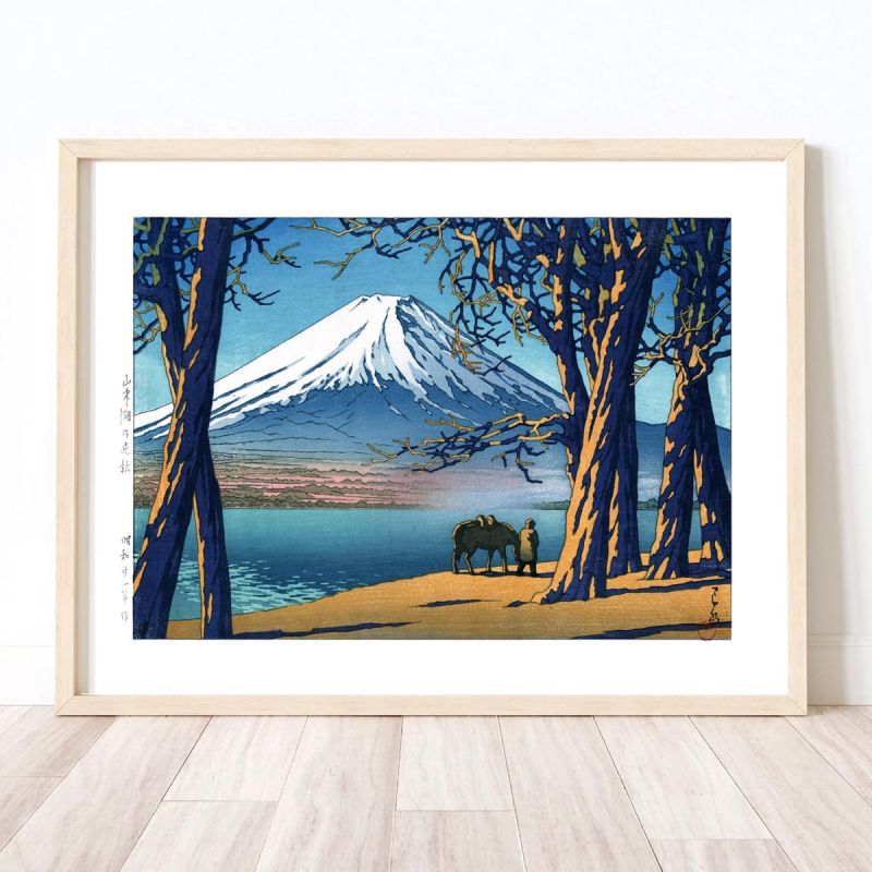 print reproduction of Kawase Hasui, Late Autumn at Lake Yamanaka, Yamanakako no banshu