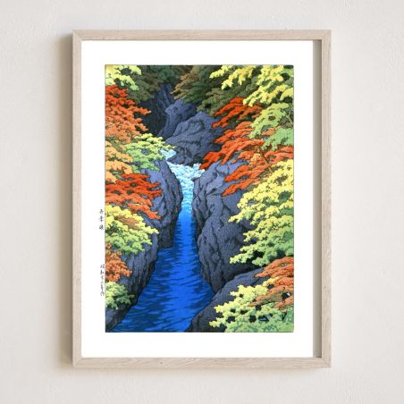 Reproduction d'estampe de Kawase Hasui, Gorge d’Azuma, Azuma Kyo