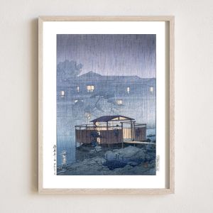 reproduccion impresa de Kawase Hasui, Lluvia en Shuzen-ji, Shuzenji no ame