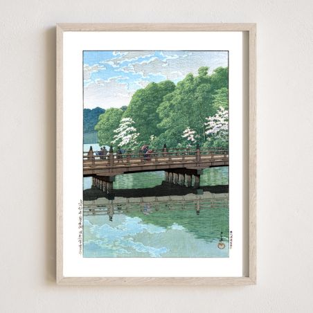 riproduzione a stampa di Kawase Hasui, Ponte Akasaka Benkei, Akasaka Benkeibashi