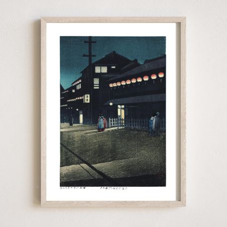 Druck Reproduktion von Kawase Hasui, Abend in Soemon-cho, Osaka, Osaka Soemon-cho no yu